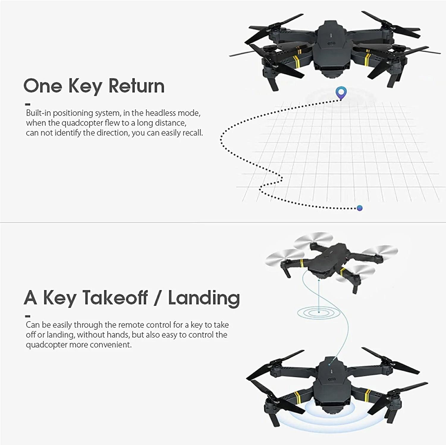 4K HD Dual Camera RC FPV WiFi Portable Wide Angle Foldable Quadcopter Drone.