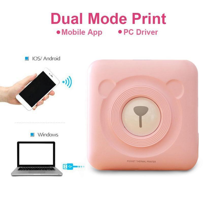 Mini Magic Wireless Photo Printer + 6 FREE Thermal Rolls.