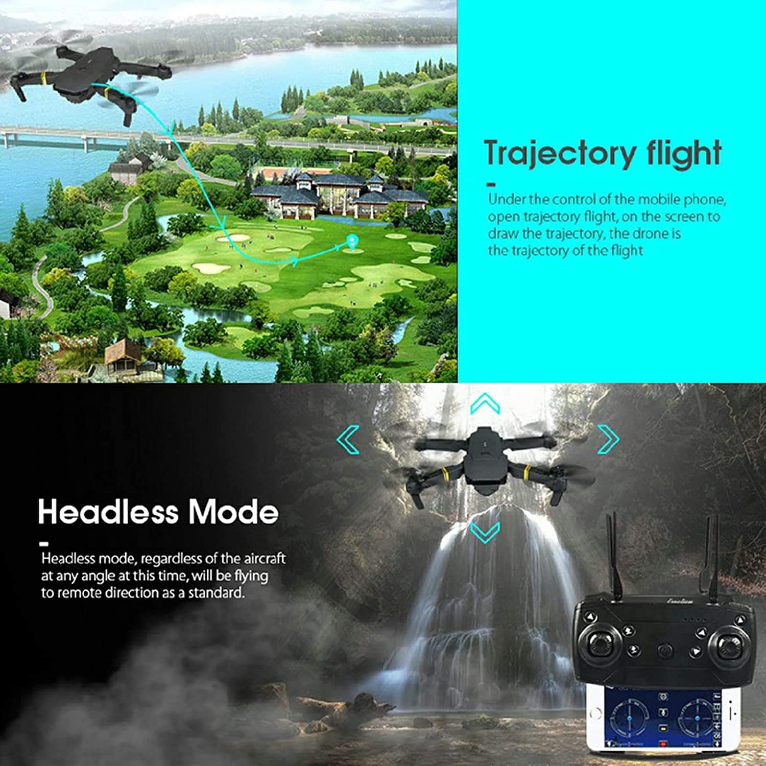 4K HD Dual Camera RC FPV WiFi Portable Wide Angle Foldable Quadcopter Drone.